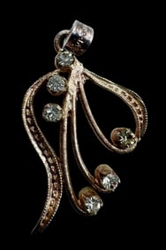 Beautiful Vintage European 800 Silver & Clear Gemstone Pendant