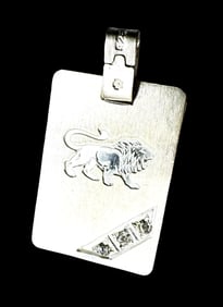 Vintage Sterling Silver Zodiac Pendant - Leo