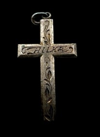 Unusual Vintage Mid-Century Swedish 813 Silver Designer Cross Pendant