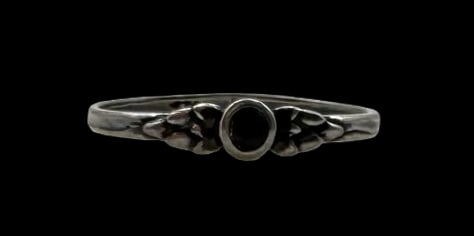 Vintage Sterling Silver & Black Gemstone Ring