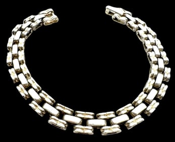 Stylish Vintage Sterling Silver Chain Bracelet
