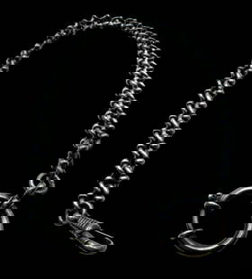 Antique European 800 Silver Pocket Watch Chain: Very good antique condition with minor patina according to age. Measures approx. 10 1/2" long and weighs ca. 20.4 grams. Tested for a minimum of 800 (80%) silver. SHIPPING: We ship in-house and charge