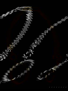 Antique European Silver Metal Pocket Watch Chain: Very good vintage condition with minor patina according to age. Measures approx. 10 1/2" long x 1/2" wide and weighs ca. 13.9 grams. SHIPPING: We ship in-house and charge a flat fee of $12 for any ord