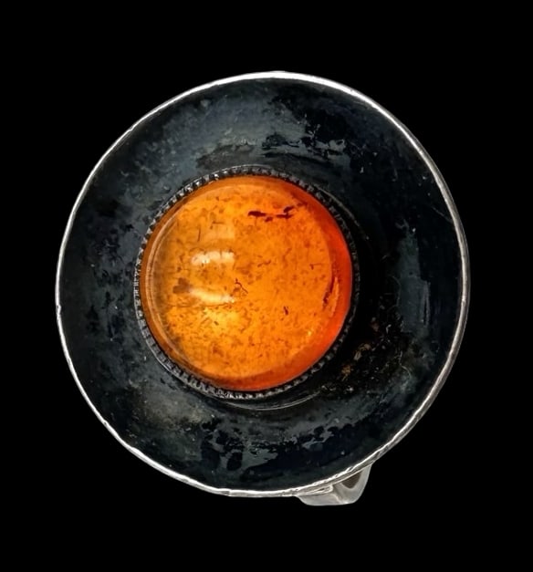 Vintage Mid-Century Modern European 830 Silver & Baltic Amber Ring (1 of 4)