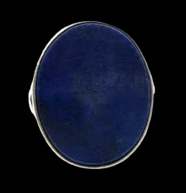 Massive Antique Sterling Silver & Lapis Lazuli Ring