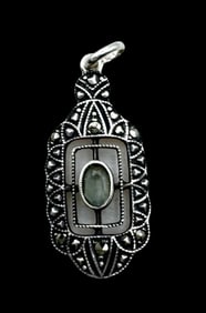 Vintage European 830 Silver & Gemstone Pendant