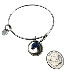Vintage DUNE JEWELRY Silver Metal Yin & Yang Bracelet