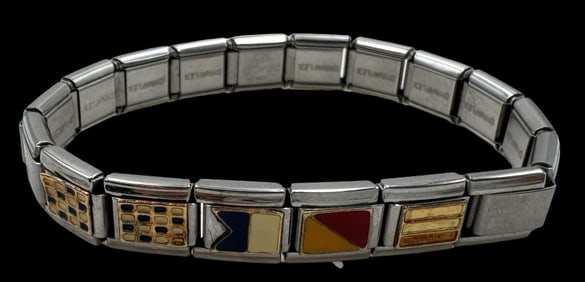 Vintage MANUEL ZED Costume Jewelry Designer Bracelet /w Nautical Theme
