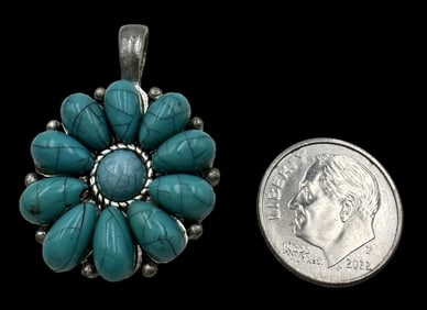 Vintage Native American Style Costume Jewerly Pendant