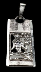 Vintage Sterling Silver KORDES & LICHTENFELD Germany Zodiac Sign Pendant Charm - Aquarius
