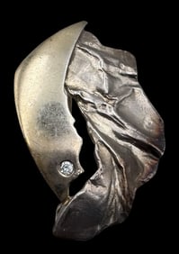 Vintage Sterling Silver & Gemstone Brooch Pin
