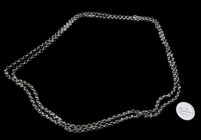 Vintage European 800 Silver Rolo Chain Necklace