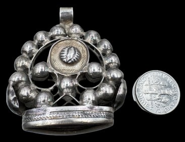Antique Oriental 800 Silver Pendant