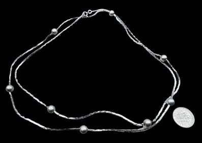 Vintage European 835 Silver Ball Necklace