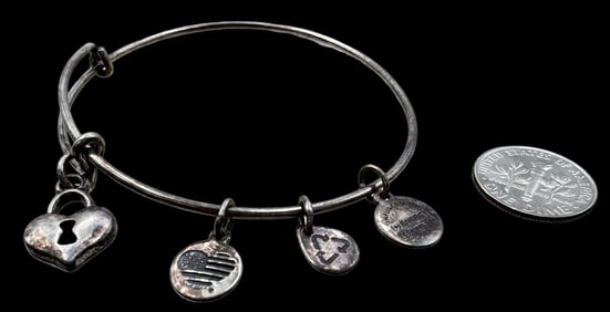 Vintage ALEX & ANI Silver Metal Charm Bracelet