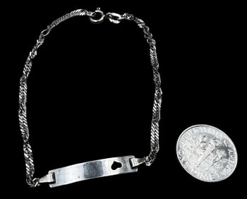Vintage Sterling Silver Baby & Kids ID Bracelet Chain
