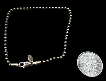 Vintage Sterling Silver Gilt Ball Chain Bracelet