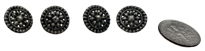 Set of 4 Antique Alpine Austrian 800 Silver Buttons