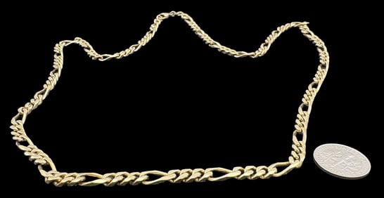 Vintage Gilt Sterling Silver Cuban Link Chain Necklace