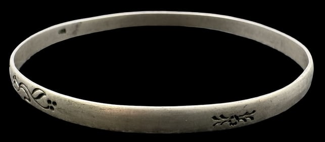 Vintage European 835 Silver Bangle Bracelet