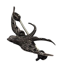 Vintage Sterling Silver Bird Brooch Pin