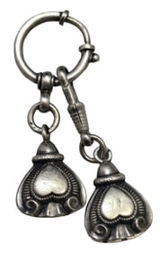 Charming Antique European 800 Silver Pocket Watch Chain Fobs