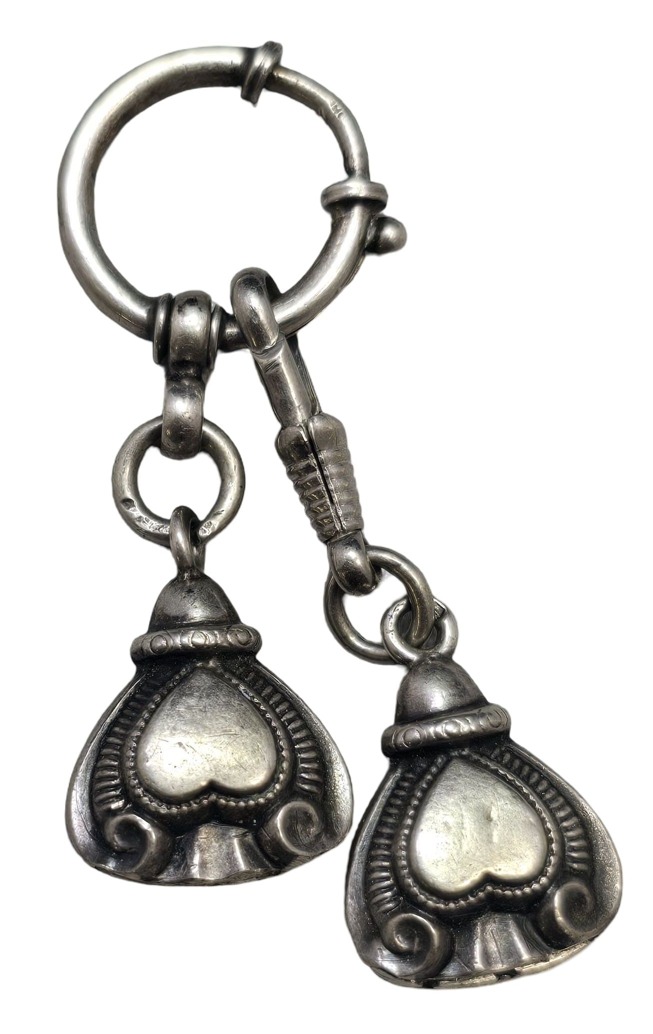 Charming Antique European 800 Silver Pocket Watch Chain Fobs (1 of 3)