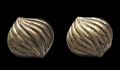 Stylish Vintage KORDES & LICHTENFELS Germany Sterling Silver Shell Earrings