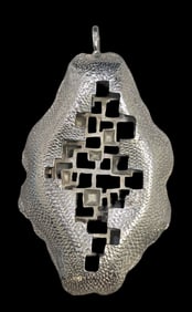 Very Unusual Vintage Mid-Century Modern Brutalist KORDES & LICHTENFELS Germany 800 Silver Designer