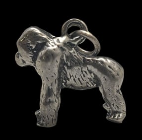 Very Cool Vintage Sterling Silver Gorilla Pendant Charm