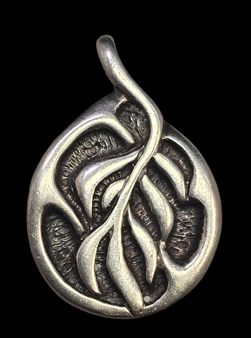 Vintage Mid-Century Modern FRANZ SCHEURLE Germany Sterling Silver Pendant: Very good vintage condition with minor patina and wear according to age. Measures approx. 1" high and weighs ca. 7.5 grams. Marked and signed. SHIPPING: We ship in-house and charge a flat fee of $12 f