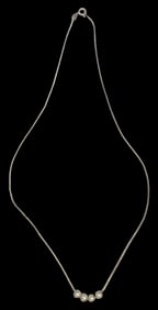 Vintage Sterling Silver & Pearl Necklace