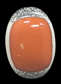 Stunning Gold Tone Metal & Orange Enamel "Sunny Side Up" Costume Jewelry Ring