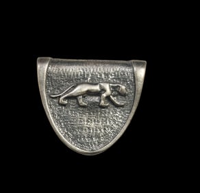 Very Unusual Vintage Sterling Silver Panther Slider Pendant