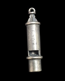 Rare Vintage BEAU Sterling Silver Whistle Pendant - "IF YOU NEED ME"