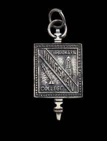 Vintage 1959 Sterling Silver Kingsman College Brooklyn Pendant Fob