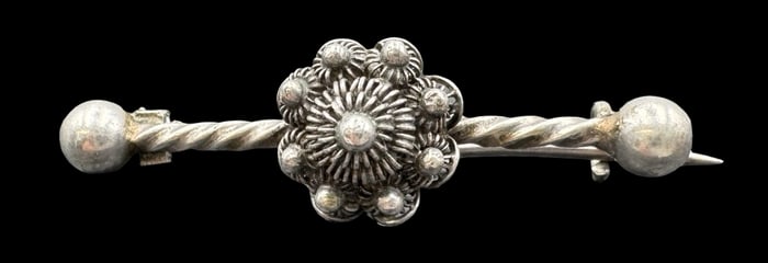 Gorgeous Antique European 800 Silver Filigree Brooch Pin