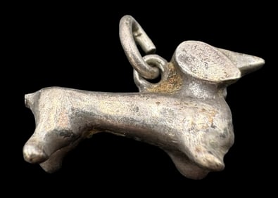 Charming European 835 Silver Dog Dachshund Pendant Charm