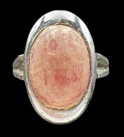 Vintage European 835 Silver & Pink Gemstone Ring
