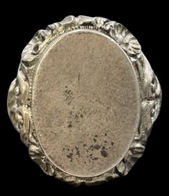 Antique European 830 Silver Signet / Seal Ring w/o Monogram