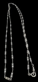 Gorgeous Vintage European 800 Silver Pocket Watch Chain