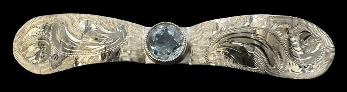 Charming Vintage European 800 Silver & Blue Gemstone Brooch Pin