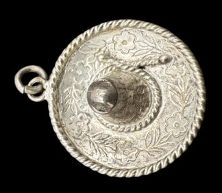 Charming Vintage Mid-Century Mexican Sterling Silver Sombrero Pendant
