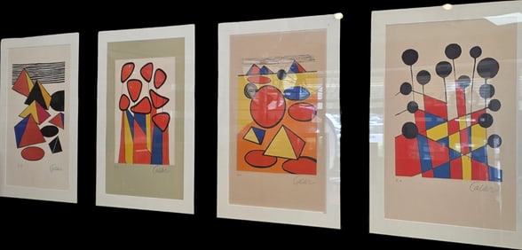 Mid-Century Modern ALEXANDER CALDER (1898-1976) Set of 4 Framed Signed Ltd. Ed. Lithographs