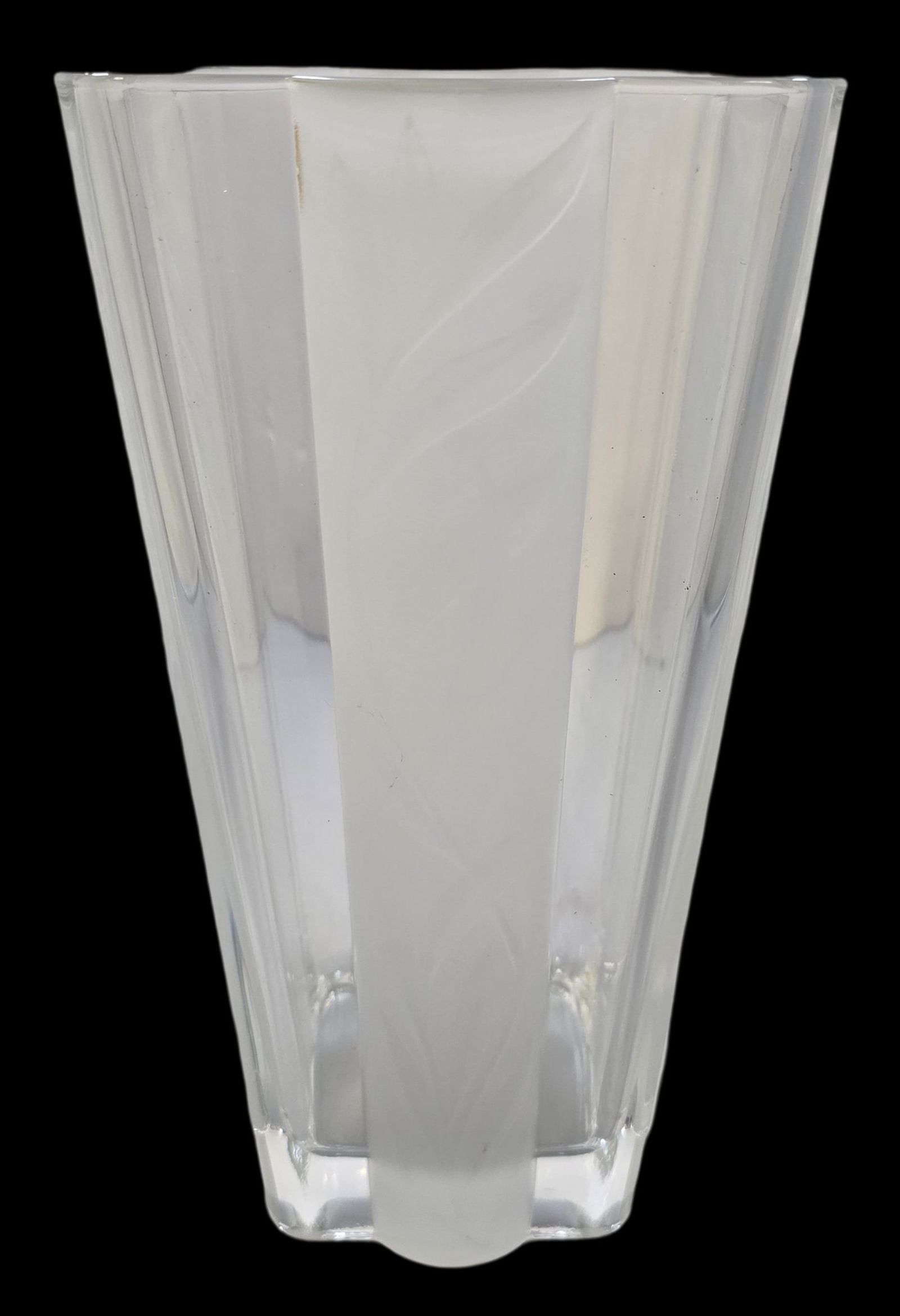 Vintage JG DURAND France "Sogaro" Crystal Frosted Panel Art Deco Style Vase (1 of 7)