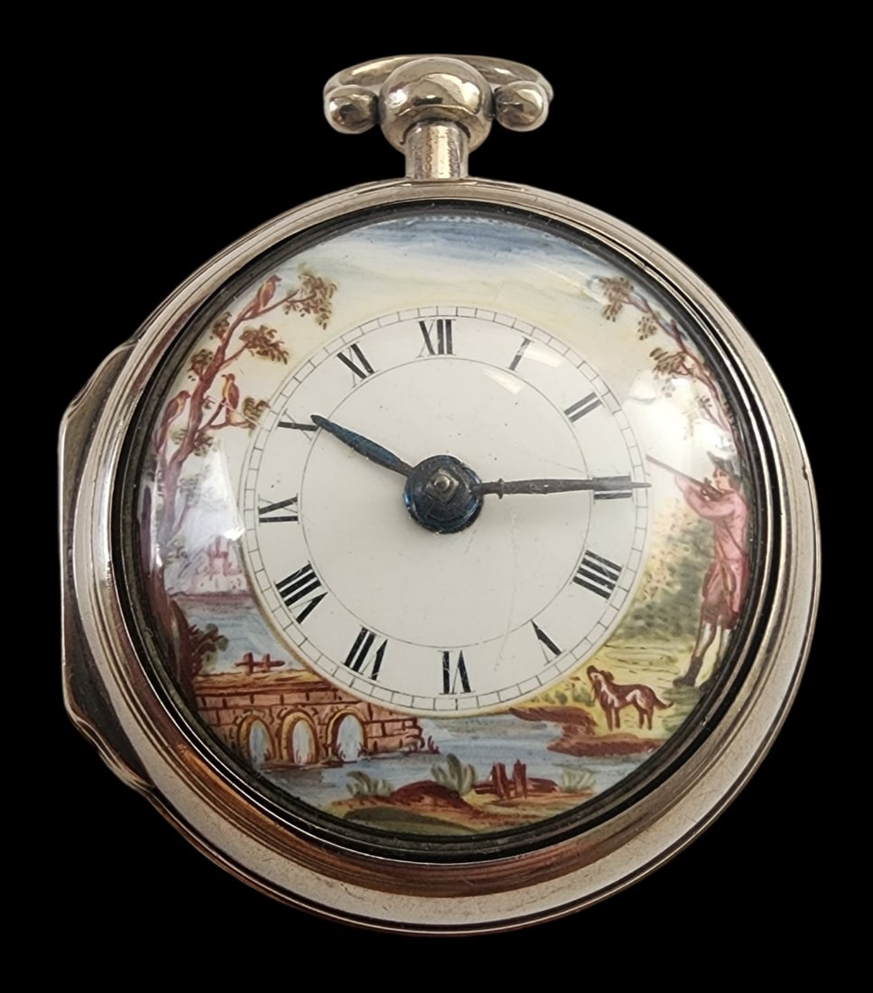 Rare 1700s British JOE DOWNES Sterling Silver Verge Fusee Pocket Watch (1 of 18)