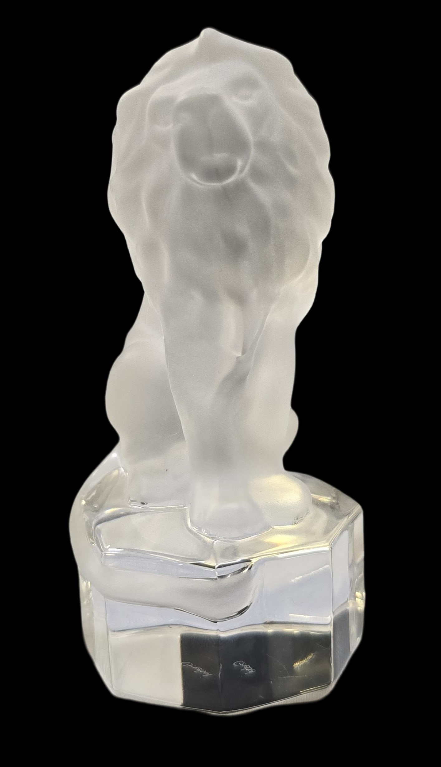 Vintage GOEBEL Germany Frosted crystal Lion Paperweight: Very good vintage condition; no damage. Measures approx. 4" high x 2" wide. Original sticker.