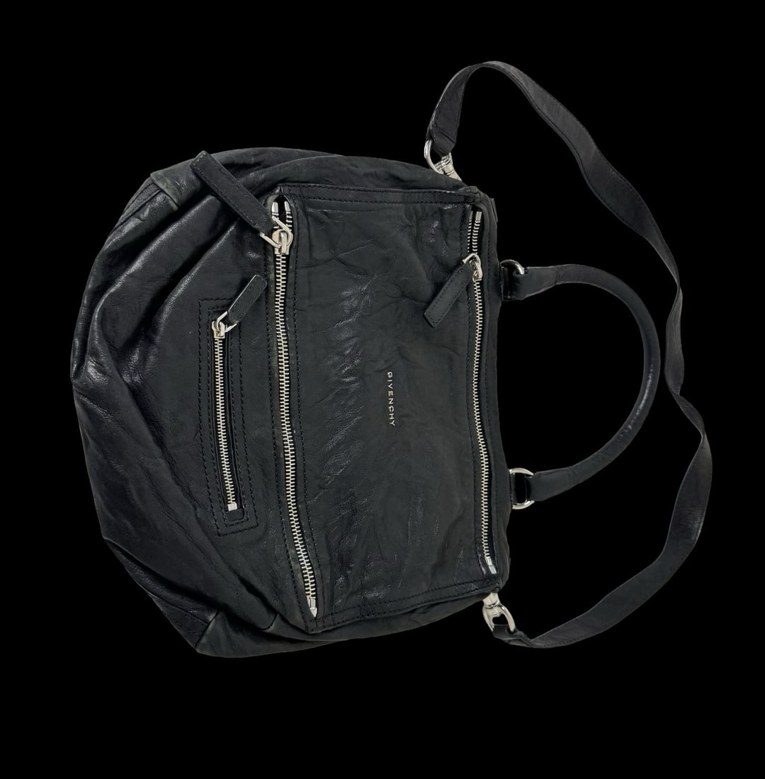 GIVENCHY Black Leather Pandora Bag - Barely Worn: GIVENCHY Black Leather Pandora Bag. Very good condition. Measures approx. 29" high and 14" wide. Barely Worn.