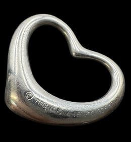Vintage TIFFANY & CO Sterling Silver Elsa Peretti Open Heart Pendant Charm