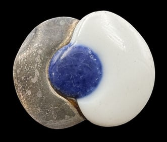 Rare Vintage Mid-Century Modern ANTON MICHELSEN Denmark Sterling Silver & Porcelain Ring